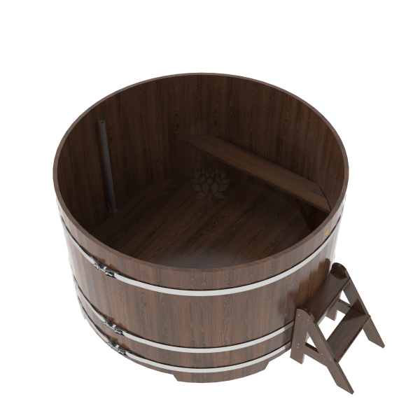 Купель Круглая Bentwood из морёного дуба 1,80 х 1,80 х 1,1 м. Фото № 4