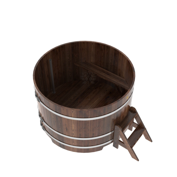 Купель Круглая Bentwood из морёной лиственницы Премиум 1,50 х 1,50 х 1,0 м. Фото № 3