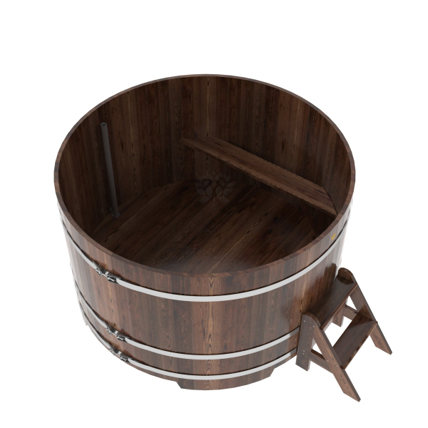 Купель Круглая Bentwood из морёной лиственницы Премиум 1,80 х 1,80 х 1,1 м. Фото № 4