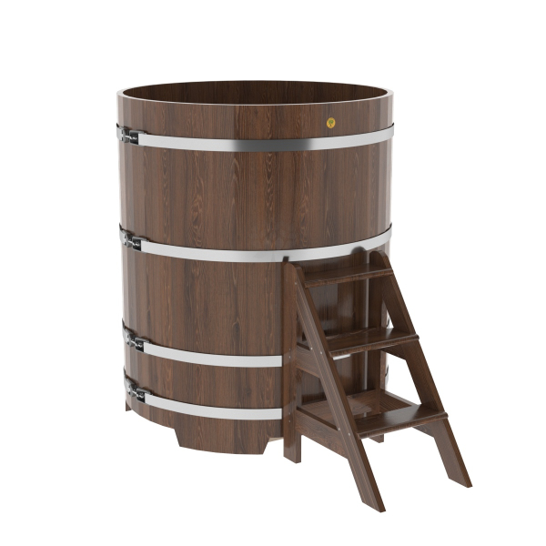 Купель Круглая Bentwood из морёного дуба 1,17 х 1,17 х 1,4 м. Фото № 1