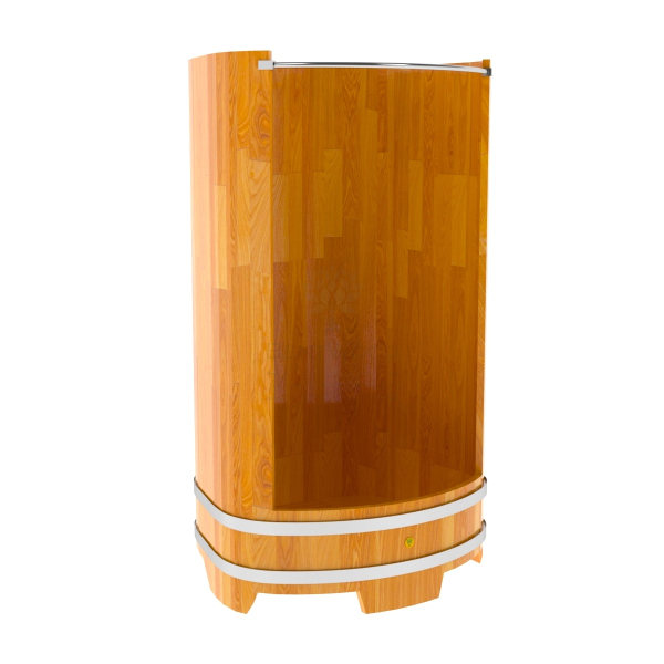 Душевая кабина большая Bentwood с держателем для шторки (сращенные ламели натур. лиственницы). Фото № 1