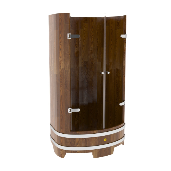 Душевая кабина Bentwood со стеклянными дверцами (сращенные ламели морён. лиственницы). Фото № 1