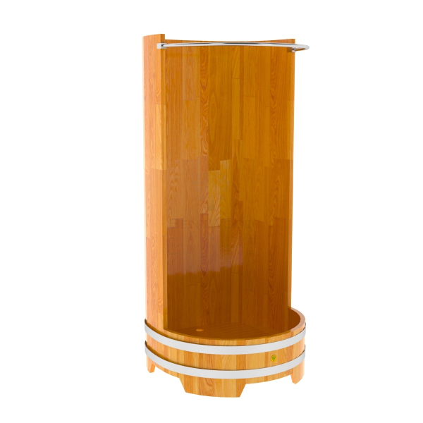 Душевая кабина Bentwood с держателем для шторки (сращенные ламели натур. лиственницы). Фото № 1