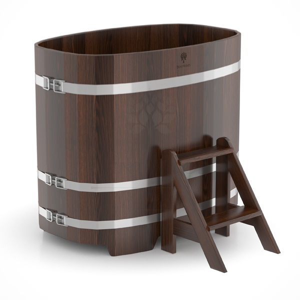 Купель Овальная Bentwood из морёного дуба 0,76 х 1,16 х 1,1 м. Фото № 1