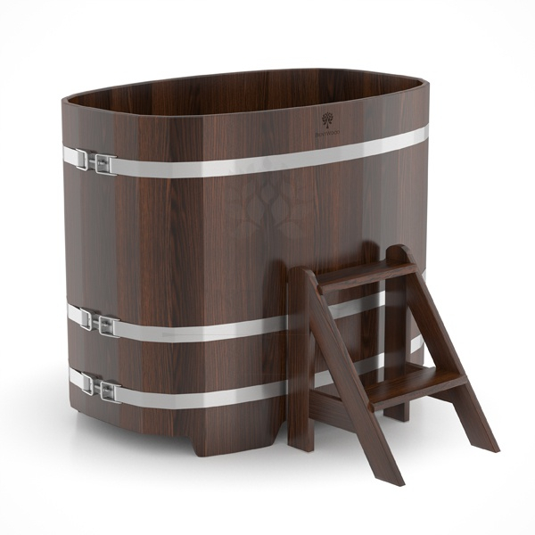 Купель Овальная Bentwood из морёного дуба 0,76 х 1,16 х 1,0 м. Фото № 1