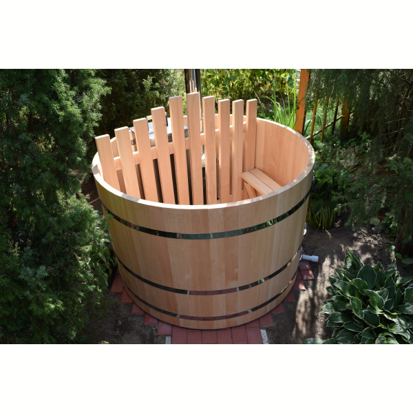 Купель BentWood Фурако из кедра D 1.5 (H 1.0 Сращенная) с внутренней печкой. Фото № 9