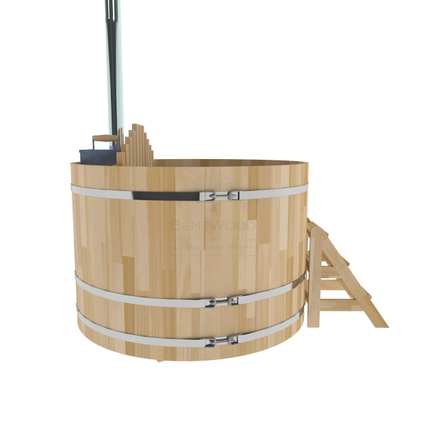 Купель BentWood Фурако из кедра D 1.8 (H 1.2 Сращенная) с внутренней печкой. Фото № 4
