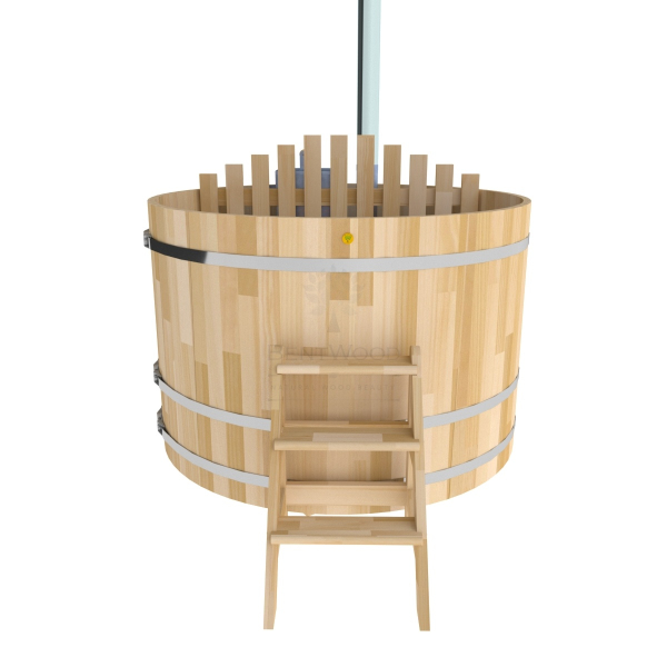 Купель BentWood Фурако из кедра D 1.8 (H 1.2 Сращенная) с внутренней печкой. Фото № 2