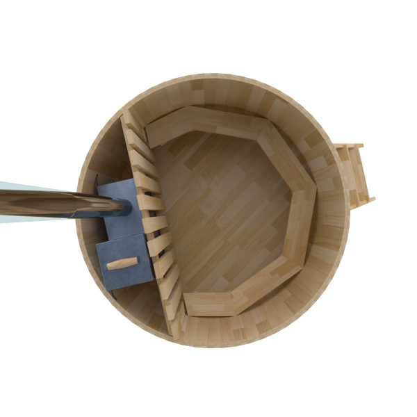 Купель BentWood Фурако из кедра D 1.8 (H 1.2 Сращенная) с внутренней печкой. Фото № 3