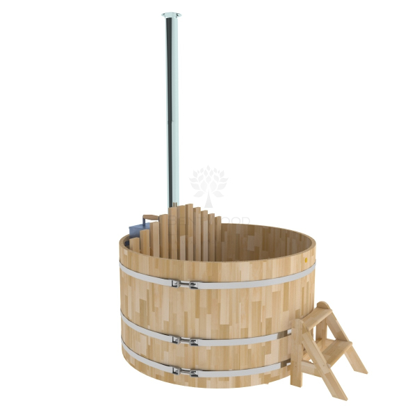 Купель BentWood Фурако из кедра D 1.8 (H 1.0 Сращенная) с внутренней печкой. Фото № 1