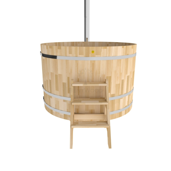Купель BentWood Фурако из кедра D 1.8 (H 1.2 Сращенная) с наружной печкой. Фото № 2