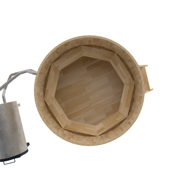 Купель BentWood Фурако из кедра D 1.8 (H 1.0 Сращенная) с наружной печкой. Фото № 3