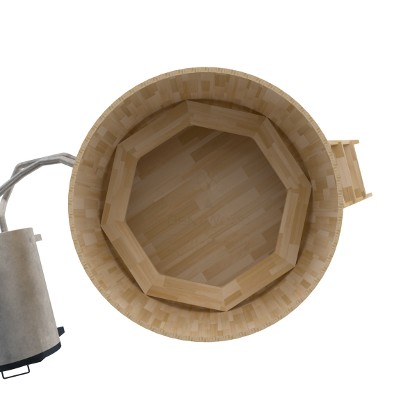 Купель BentWood Фурако из кедра D 1.8 (H 1.2 Сращенная) с наружной печкой. Фото № 3