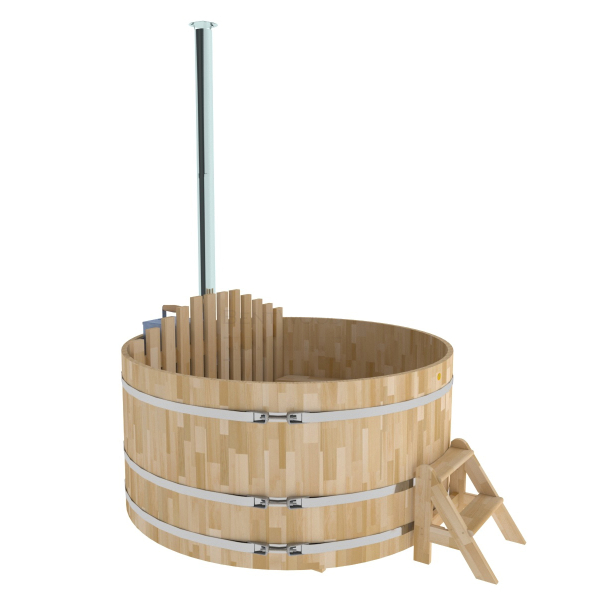 Купель BentWood Фурако из кедра D 2.1 (H 1.0 Сращенная) с внутренней печкой. Фото № 1