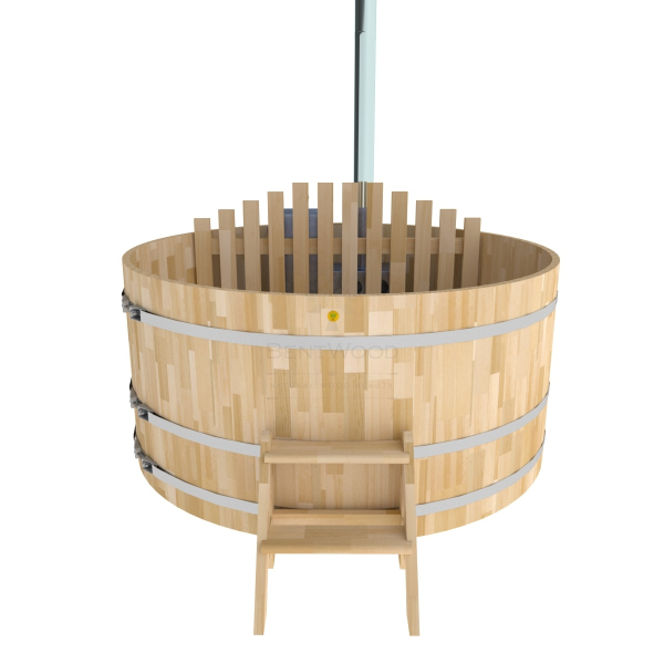 Купель BentWood Фурако из кедра D 2.1 (H 1.0 Сращенная) с внутренней печкой. Фото № 2