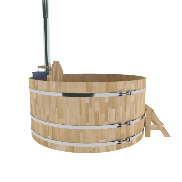 Купель BentWood Фурако из кедра D 2.1 (H 1.0 Сращенная) с внутренней печкой. Фото № 3