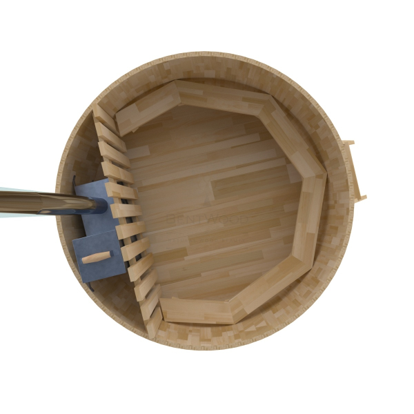 Купель BentWood Фурако из кедра D 2.1 (H 1.0 Сращенная) с внутренней печкой. Фото № 4