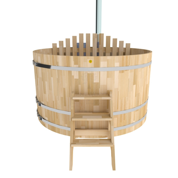 Купель BentWood Фурако из кедра D 2.1 (H 1.2 Сращенная) с внутренней печкой. Фото № 2
