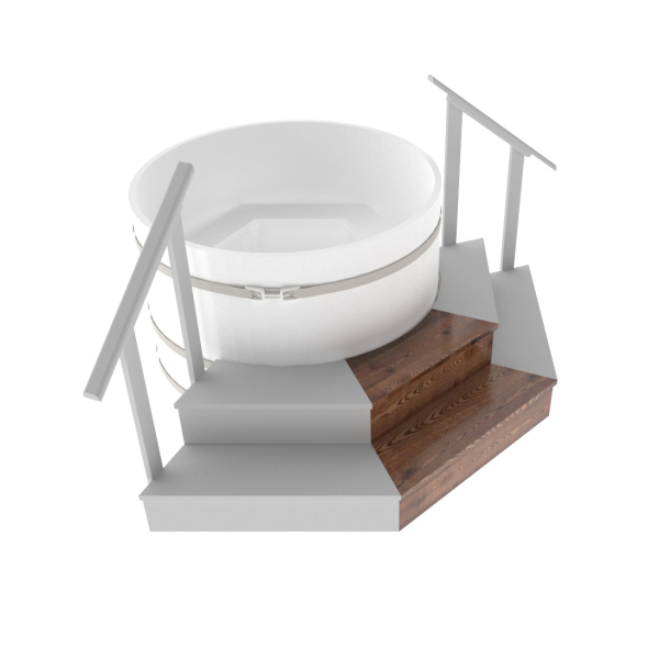 Подиум для купели сегмент 1/8, лиственница морёная Bentwood. Фото № 4