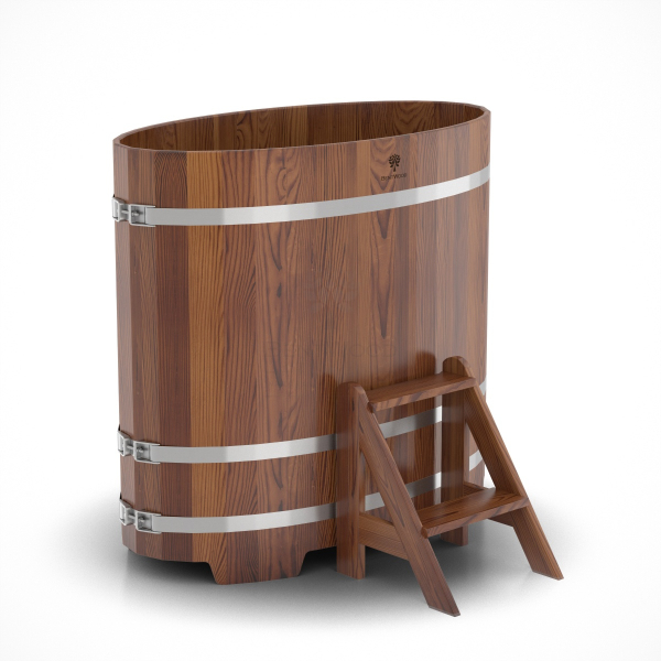 Купель Овальная Bentwood из морёной лиственницы Премиум 0,69 х 1,31 х 1,2 м. Фото № 1