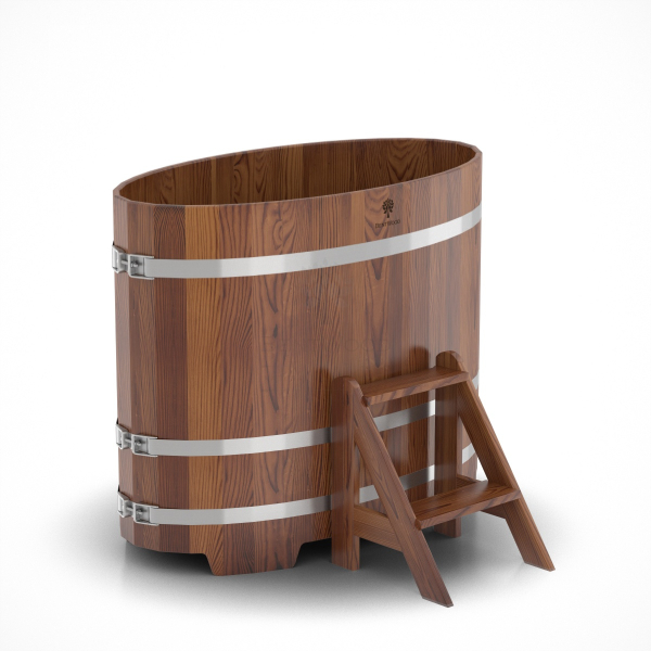 Купель Овальная Bentwood из морёной лиственницы Премиум 0,69 х 1,31 х 1,1 м. Фото № 1