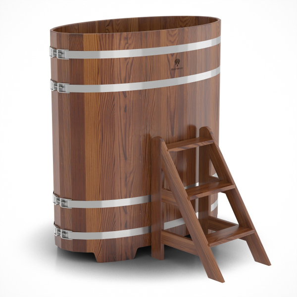 Купель Овальная Bentwood из морёной лиственницы Премиум 0,69 х 1,31 х 1,4 м. Фото № 1