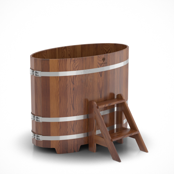 Купель Овальная Bentwood из морёной лиственницы Премиум 0,69 х 1,31 х 1,0 м. Фото № 1