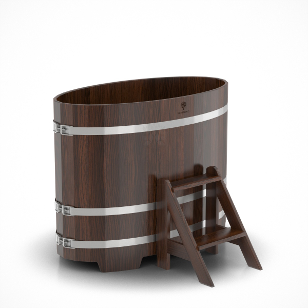 Купель Овальная Bentwood из морёного дуба 0,69 х 1,31 х 1,0 м. Фото № 1