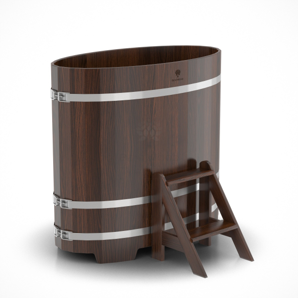 Купель Овальная Bentwood из морёного дуба 0,69 х 1,31 х 1,2 м. Фото № 1
