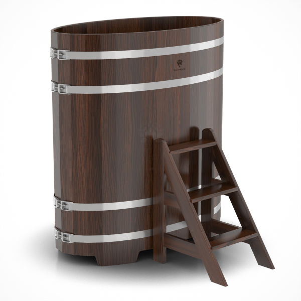 Купель Овальная Bentwood из морёного дуба 0,69 х 1,31 х 1,4 м. Фото № 1