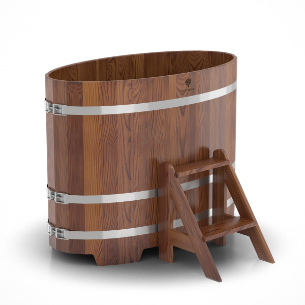 Купель Овальная Bentwood из морёной лиственницы Премиум 0,80 х 1,42 х 1,0 м. Фото № 1