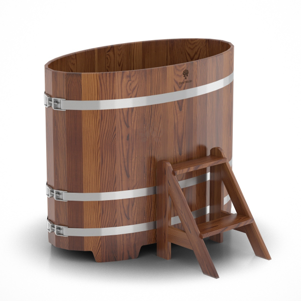 Купель Овальная Bentwood из морёной лиственницы Премиум 0,80 х 1,42 х 1,1 м. Фото № 1
