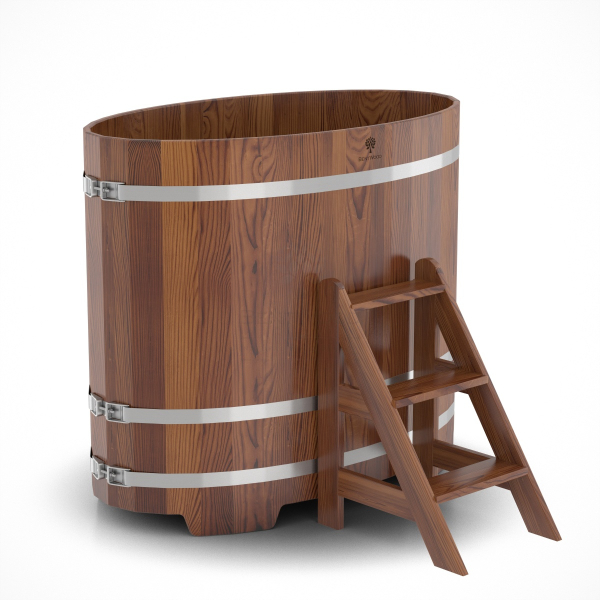 Купель Овальная Bentwood из морёной лиственницы Премиум 0,80 х 1,42 х 1,2 м. Фото № 1