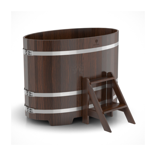 Купель Овальная Bentwood из морёного дуба 0,80 х 1,42 х 1,0 м. Фото № 1