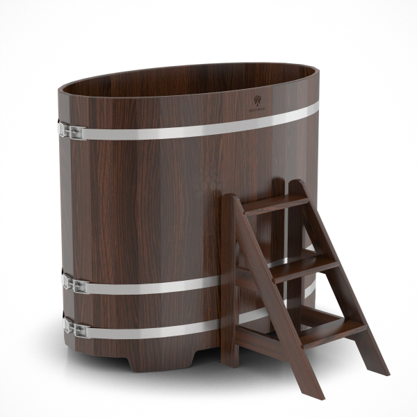 Купель Овальная Bentwood из морёного дуба 0,80 х 1,42 х 1,2 м. Фото № 1