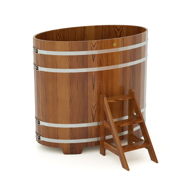 Купель Овальная Bentwood из морёной лиственницы Премиум 0,92 х 1,66 х 1,4 м. Фото № 1