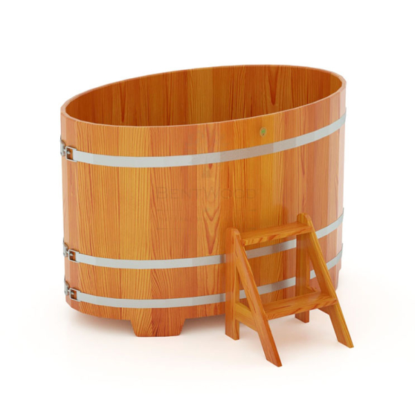 Купель Овальная Bentwood из натуральной лиственницы Премиум 0,92 х 1,66 х 1,1 м. Фото № 1