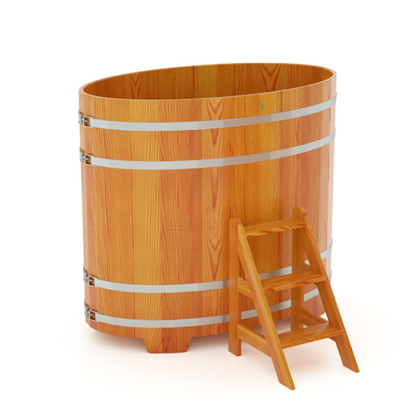 Купель Овальная Bentwood из натуральной лиственницы Премиум 0,92 х 1,66 х 1,4 м. Фото № 1