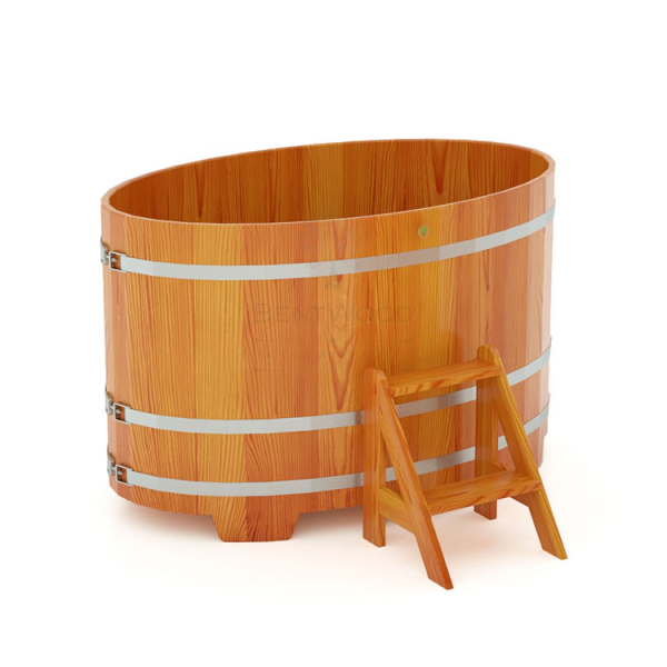 Купель Овальная Bentwood из натуральной лиственницы Премиум 0,92 х 1,66 х 1,0 м. Фото № 1