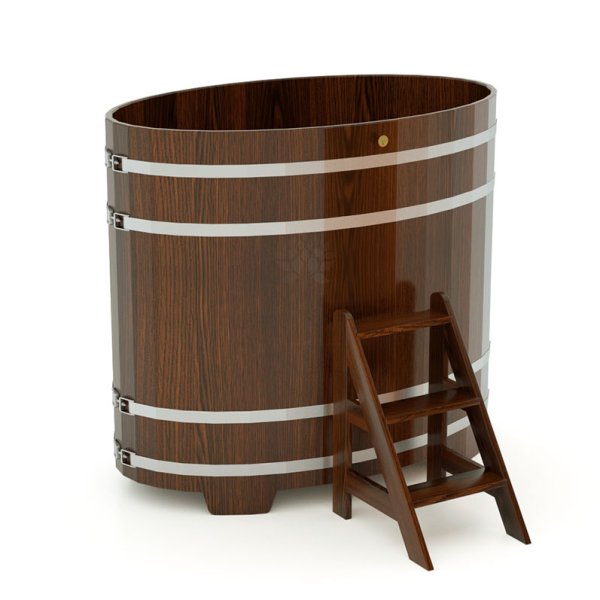 Купель Овальная Bentwood из морёного дуба 0,92 х 1,66 х 1,4 м. Фото № 1