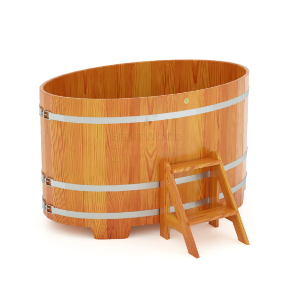 Купель Овальная Bentwood из натуральной лиственницы Премиум 1,02 х 1,68 х 1,0 м. Фото № 1