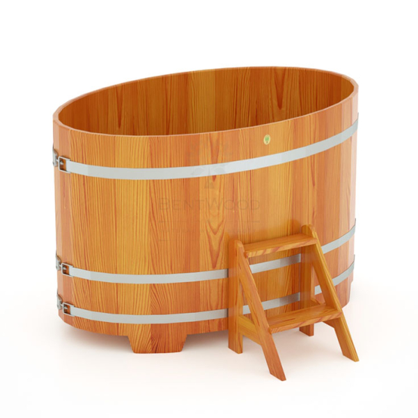 Купель Овальная Bentwood из натуральной лиственницы Премиум 1,02 х 1,68 х 1,1 м. Фото № 1