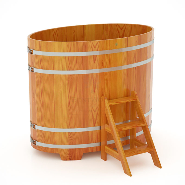 Купель Овальная Bentwood из натуральной лиственницы Премиум 1,02 х 1,68 х 1,4 м. Фото № 1