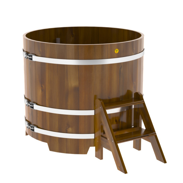 Купель Круглая Bentwood из морёной лиственницы Рустик 1,17 х 1,17 х 1,0 м. Фото № 1