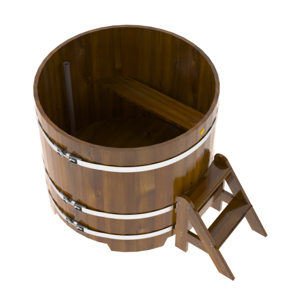 Купель Круглая Bentwood из морёной лиственницы Рустик 1,17 х 1,17 х 1,0 м. Фото № 4