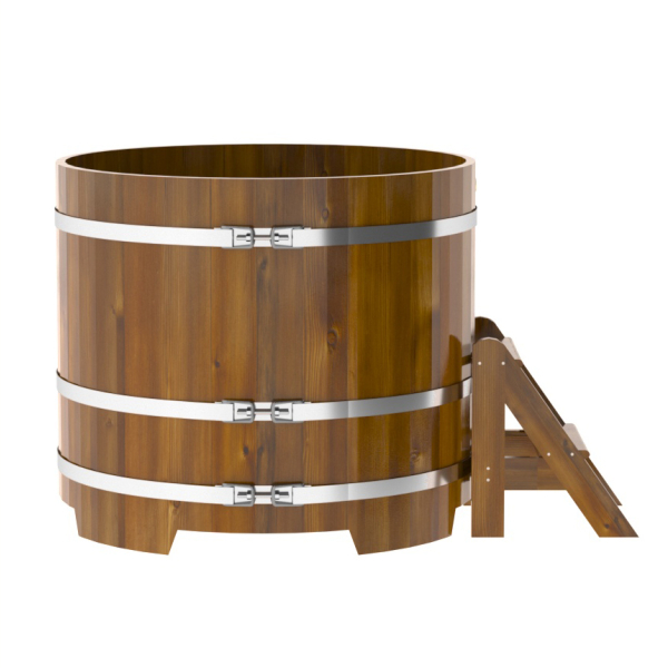 Купель Круглая Bentwood из морёной лиственницы Рустик 1,17 х 1,17 х 1,0 м. Фото № 5