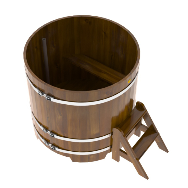 Купель Круглая Bentwood из морёной лиственницы Рустик 1,17 х 1,17 х 1,1 м. Фото № 4