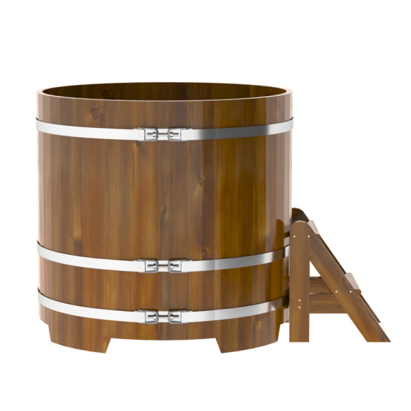Купель Круглая Bentwood из морёной лиственницы Рустик 1,17 х 1,17 х 1,1 м. Фото № 3