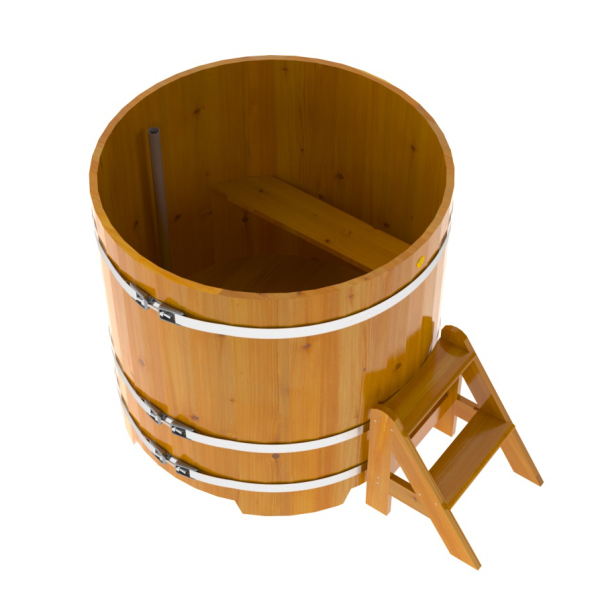Купель Круглая Bentwood из натуральной лиственницы Рустик 1,17 х 1,17 х 1,1 м. Фото № 4