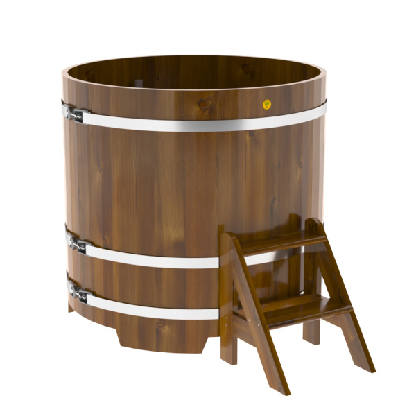 Купель Круглая Bentwood из морёной лиственницы Рустик 1,17 х 1,17 х 1,1 м. Фото № 1